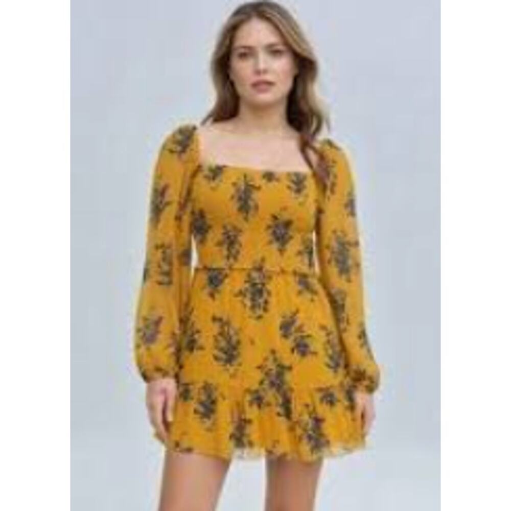 Aritzia Wilfred Tempest Ruffled Tiered Mini Dress Women’s S Prairie Reverie Boho